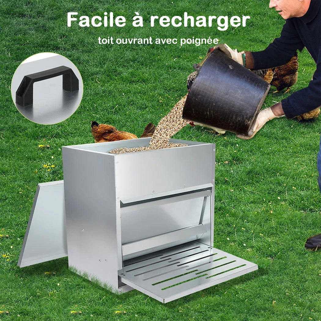 Mangeoire automatique en acier pour poulets Frenal 10 kg
