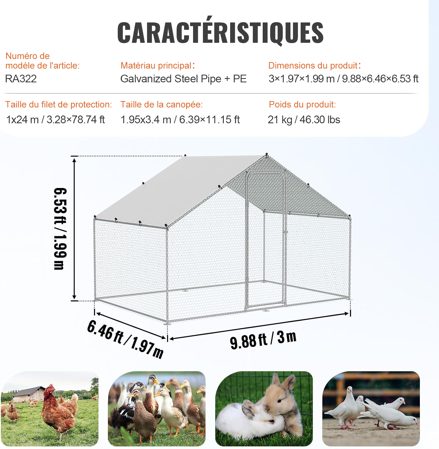 Cages de toit à pignon pour maisons de 6 à 18 m²