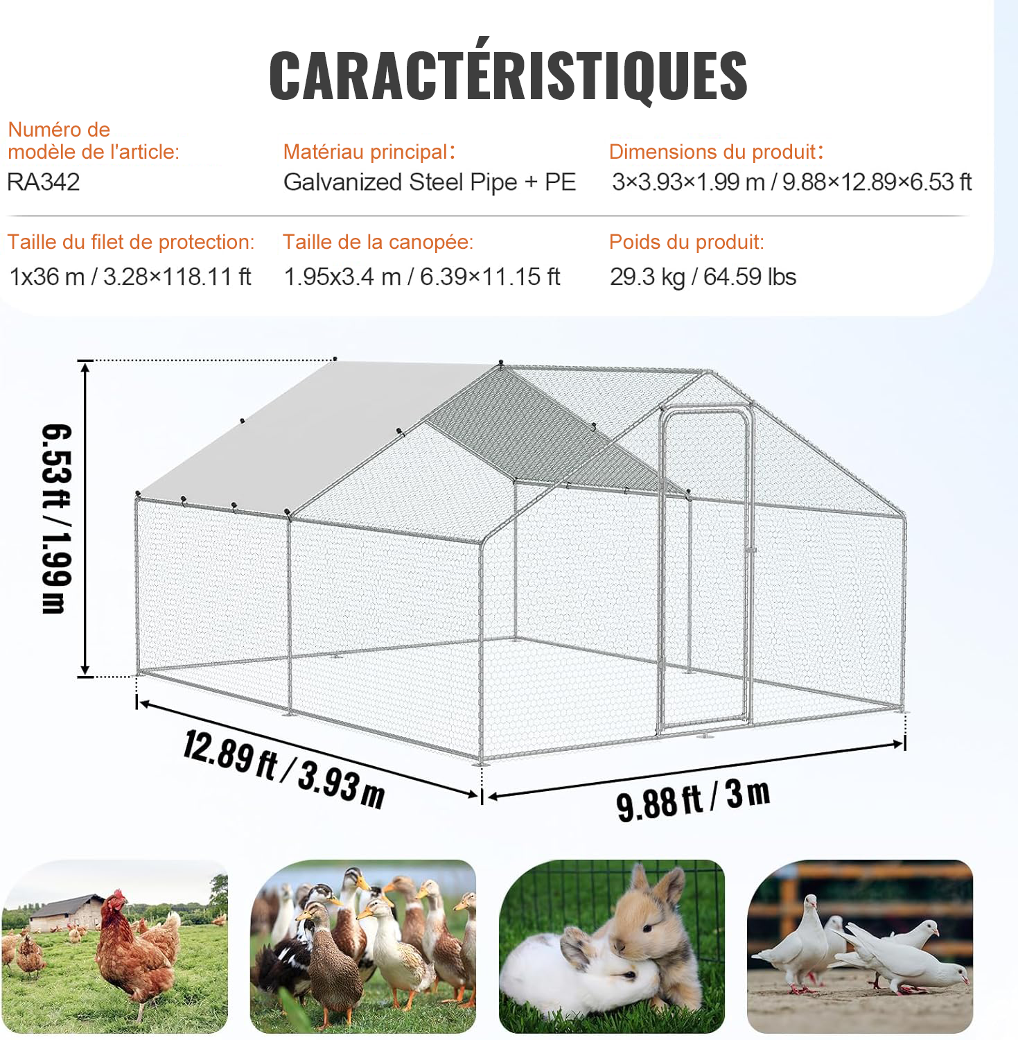 Cages de toit à pignon pour maisons de 6 à 18 m²